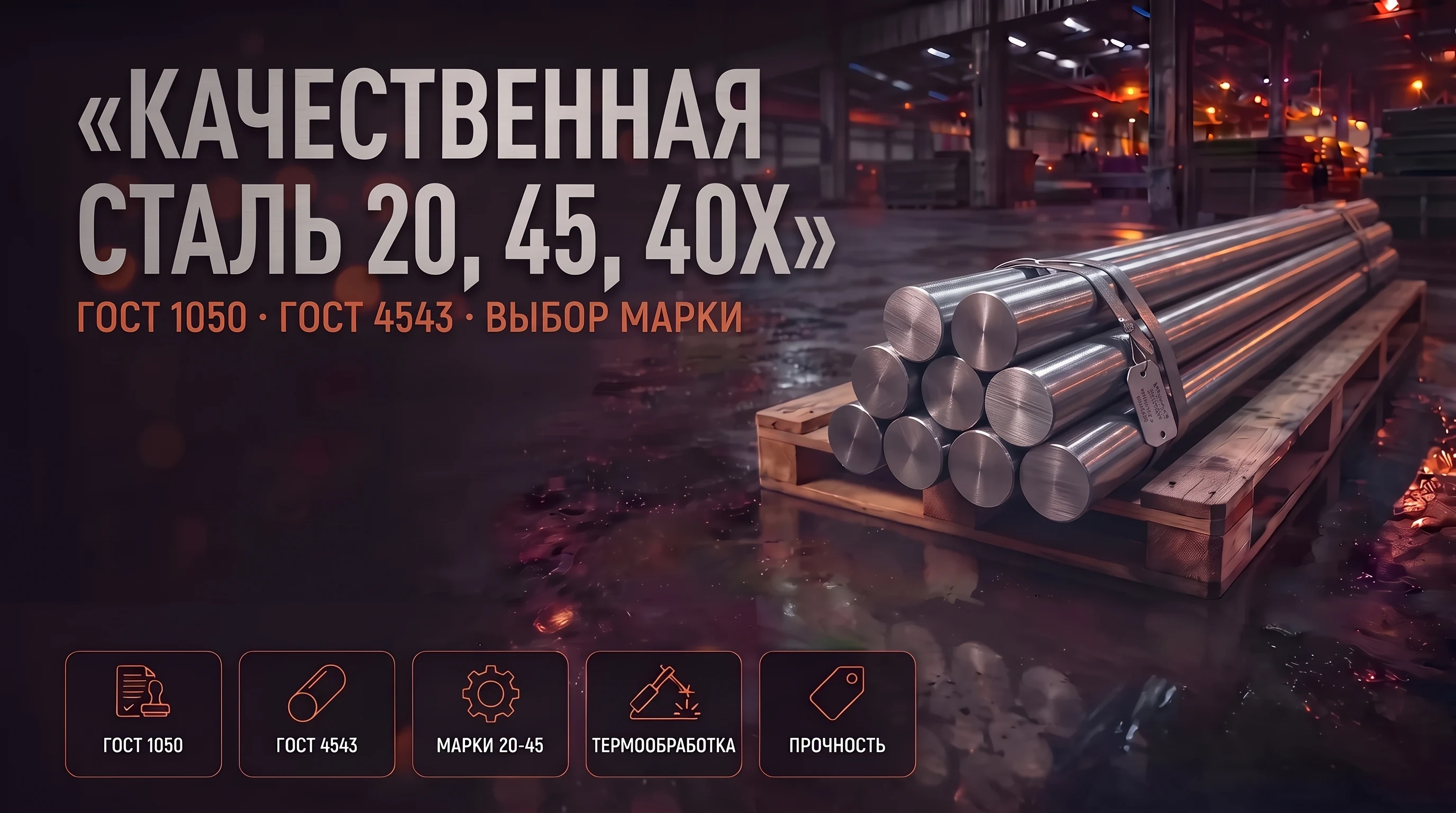 Качественная конструкционная сталь: марки 20, 45, 40Х и их применение