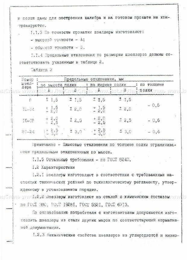 Швеллер ТУ 14-2-1185-97 (27)