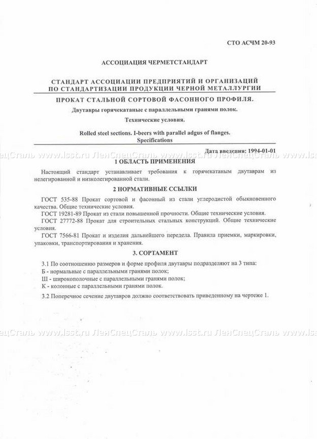 Балка двутавровая СТО АСЧМ 20-93 (1)